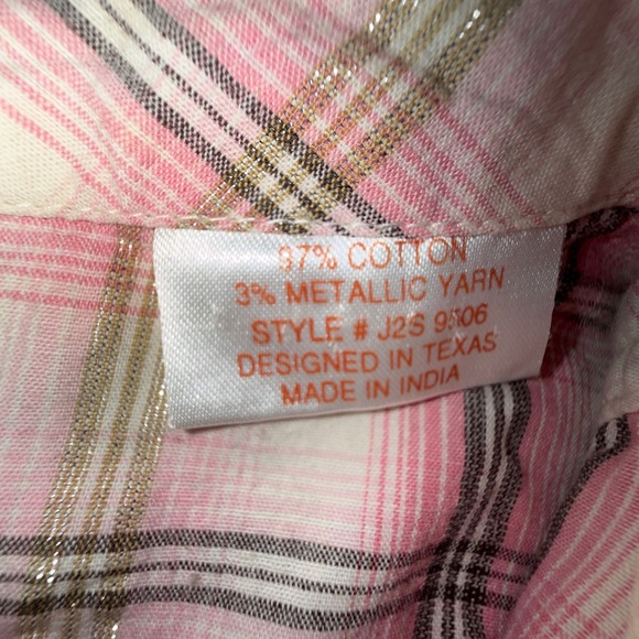 Panhandle‎ Slim Western Plaid Studded Embroidered Snap Shirt Women's Medium - Picture 11 of 13